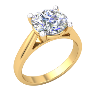 แหวนเพชรสำหรับเด็กผู้หญิงขนาด14K สีขาวชุบทองสีขาวและสีทองสำหรับห้องแล็บสินค้ามาใหม่และความคมชัด - Product Image 1