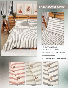 Parures de couette 100% coton piqué jacquard couleur unie respirantes tissées 80S80S poids moyen 300 g/m² 230 cm 118/120 - Product Image 3