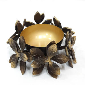 Conception en forme de grande feuille acier inoxydable plaqué or aluminium métal classique four plats et assiettes bol à noix - Product Image 1