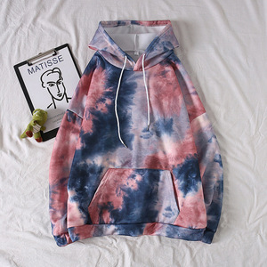 AutumnWinter ODM Tie Dye Hoodie para mujer Tela de algodón con logotipo frontal Estampado suelto Con capucha Fleece Estilo formal Sudaderas con capucha - Product Image 5