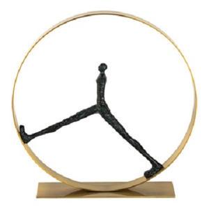 Sculptures de décoration abstraite faites à la main 2 rennes Figurines de barre en laiton aluminium Sculpture en métal oeuvre - Product Image 2