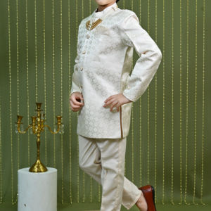 Sherwani de Seda para Niños, Estilo Étnico, para Bodas y Fiestas, con un Toque Real - Product Image 1