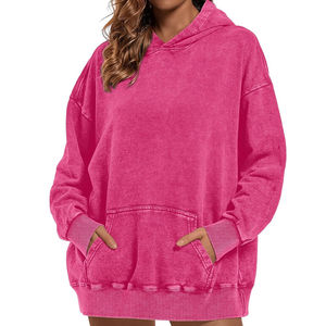 2024 nueva llegada Jersey lavado con ácido para mujer Sudadera con capucha transpirable sostenible logotipo personalizado invierno servicio OEM para otoño - Product Image 3