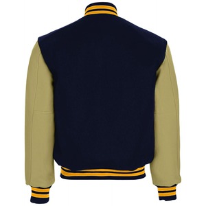 Chaqueta universitaria de béisbol clásica Cuerpo de lana con mangas de cuero en contraste Bordado de logotipo personalizado incluido - Product Image 4