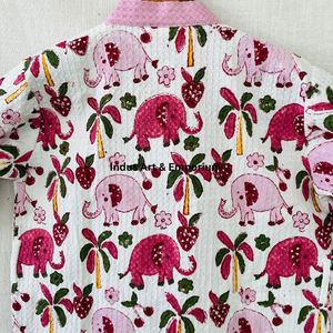Peignoir en coton imprimé à la main pour enfants, vente en gros, coton gaufré imprimé à la main, kimono en coton - Product Image 2