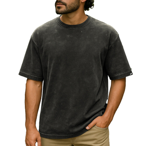 Customized Short Sleeves Retro Stone Washed T <b>Shirts</b> Tee Screen Printing Vintage Acid Wash T-<b>Shirt</b> <b>Men</b> Oversized Printed TShirt - Product Image 1