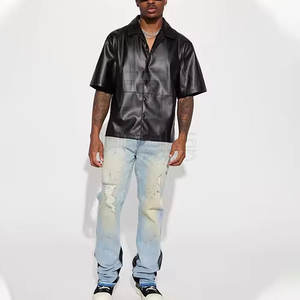 Chemise en cuir pour homme, douce, de haute qualité, élégante, pour les sorties décontractées et le travail au bureau, chemise en cuir - Product Image 3