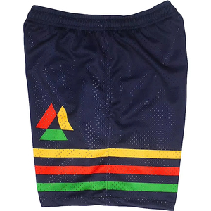 Pantalones cortos de malla de poliéster 100% personalizados, bolsillos, 5,5 pulgadas, entrepierna, peso pesado, doble capa, sublimación, sólido, secado rápido, transpirable, alto - Product Image 2