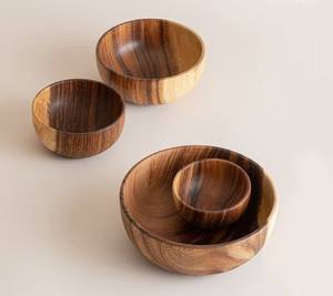 Ensaladera de frutas personalizable, nuevo modelo de madera de bambú Natural pulida para bodas, uso en cocina, cartón empaquetado - Product Image 4
