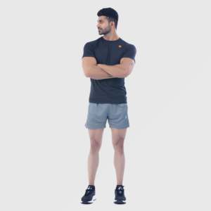 กางเกงขาสั้นออกกำลังกาย Stretch Ease XXS Sporty Gym Shorts ดีไซน์สั่งทำได้ ผลิตจากโพลีเอสเตอร์ เอวแบบรูดเชือก ปักโลโก้  ผ้าทอ ผ้าถัก มีสีเทาให้เลือก - Product Image 4