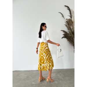 Jupe confortable à motifs ethniques avec taille élastique et décorations imprimées - Product Image 2