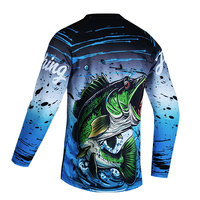 Camiseta personalizada para pesca por sublimación al aire libre, camiseta protectora de secado rápido de manga larga para hombre, camisetas de sublimación de poliéster de rendimiento