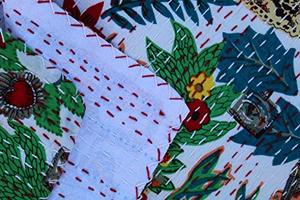 Jaipuri Razai cubierta de cama hecha a mano algodón Kantha manta tiro decoración del hogar colcha sábana cubierta de cama doble tamaño Queen Multicolor - Product Image 4