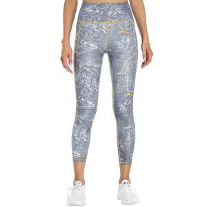 Custom Logo Printed Workout Clothing Sports Wear Women Gym Capri Fitness Wear <b>Tights</b> High Waist Gym Capri - Product Image 2