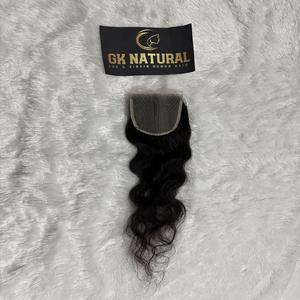 Extension de cheveux indiens de qualité supérieure cheveux humains naturels 4x4 fermeture à lacet vague fermeture de perruque de cheveux humains - Product Image 1