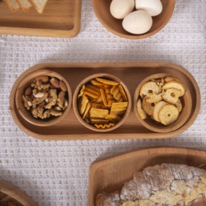 Bandeja de Servir Ovalada de Madera de Haya de 34x14cm - Plato de Madera Natural Sólida para Café y Té - Organizador Ecológico para Cocina y Hogar - Product Image 4