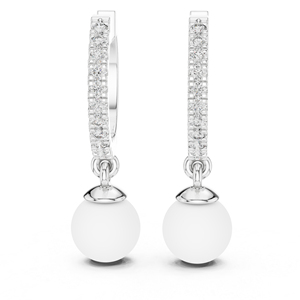 14K White Gold Round Cut Diamond <b>Earrings</b> for Women | Engagement Jewellery Luxury Certified Bridal Wedding Anniversary Gift - Product Image 1