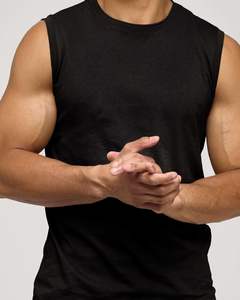 <b>Men</b> Casual Sleeveless Tank <b>Top</b> Gym Fitness <b>Muscle</b> Shirt Breathable Quick Dry Washed Cotton Blend Athletic Workout for Training - Product Image 3