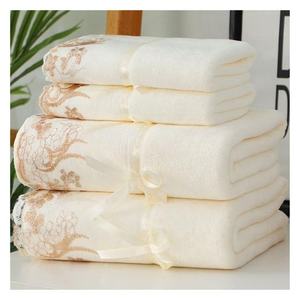Ensemble de serviettes de bain en coton biologique naturel 70*140 35*75 pour adultes femmes couleur pêche extra absorbantes livraison gratuite - Product Image 2