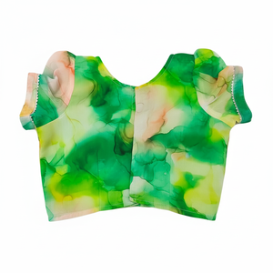 Conjunto de Lehenga Choli Largo hasta el Suelo con Estampado Digital Verde, Moderno y de Lujo de Shoryam Fashion |   Vestidos de Fiesta de Diseño para Niñas - Product Image 2