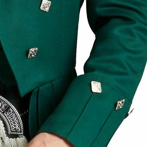 Veste Kilt Prince Charlie Moderne en Laine Tweed Verte pour le Printemps, Logo et Impression Personnalisés - Product Image 3