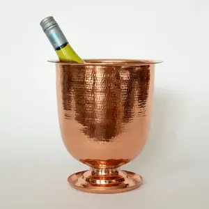 Nouveau look cuivre refroidisseur de vin seau pour bar bière vin barware outil avec poignée en laiton champagne refroidisseurs seau à glace pour bars - Product Image 2