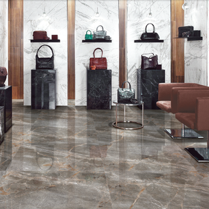 NCRAZE TILES Carreaux en porcelaine polie gris Levanto 1200x1200mm Carreaux de plafond carrés imperméables Grand espace Grande dalle - Product Image 1