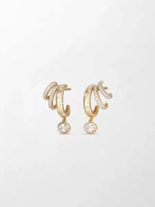 Pendientes de Diamantes Cultivados en Laboratorio con Diseño de Puntos, 1.22 Ct, Color GH, Claridad VS, 62 Piedras, Oro Amarillo de 18K, Diseño Divertido y Disperso - Product Image 3