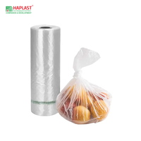 Prix de gros usine Sacs à légumes biodégradables/compostables en HDPE/LDPE de qualité alimentaire, rouleau plat facile à dérouler Haplast