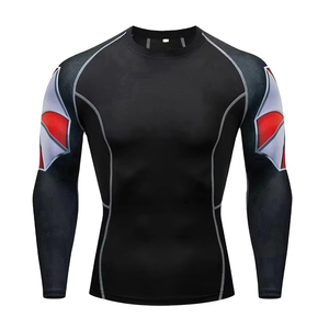 Custom Logo <b>Printing</b> Breathable Rash Guards Latest Design Men Rash Guard Sports Wear Solid Color Long Sleeves Rash Guard - Product Image 3