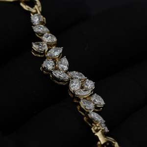 Premium 1.93ct lab grown diamond moissanite pear marquise delicate <b>bracelet</b> vs1 <b>gold</b> <b>rose</b> <b>gold</b> silver oem odm low moq b2b - Product Image 2