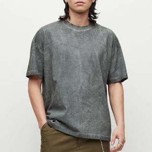 T-shirt pour homme 100 % coton, coupe classique, épaules tombantes, col ras du cou côtelé, couleur unie, tricoté, écologique, séchage rapide, personnalisable - Product Image 4