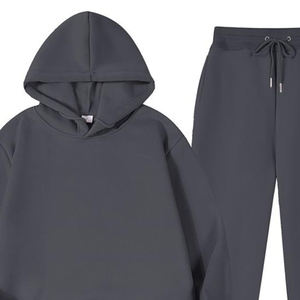 2024 conjunto de entrenamiento de invierno informal para hombre, jersey de manga larga transpirable de secado rápido, cintura elástica, Color sólido, Fitness 100% algodón - Product Image 2