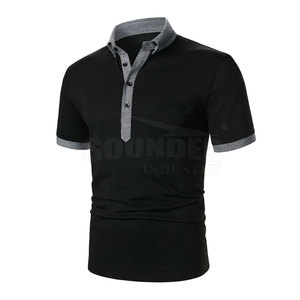 Camiseta informal de Polo para hombre de mejor diseño, peso ligero, de talla grande, manga corta, patrón sólido, algodón transpirable, venta a precio barato - Product Image 3
