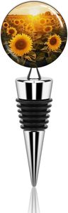 Sunshine Sunflower Field Stainless Steel <b>Wine</b> Bottle Stoppers Reusable Vacuum Corks With Gift for <b>Wine</b> Lovers - Product Image 3
