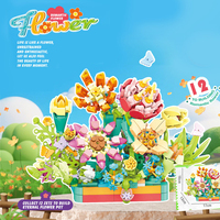 Jouets en blocs 12 en 1, mini briques en plastique, construction de bonsaï pour enfants, éducatifs