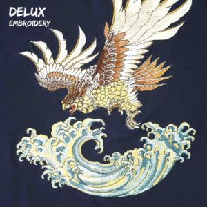 300 Gsm Heavyweight Men's Plus Size Jersey T-Shirt Custom Delux Quality Embroidery Gold Foil Print Washed Front - Product Image 4