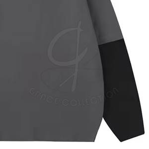 T-shirts à double couche en coton Hip Hop Streetwear à col rond avec design personnalisé T-shirts à manches longues pour homme - Product Image 4