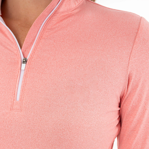 เสื้อครอปแขนยาวซิปครึ่งตัวสำหรับผู้หญิงเสื้อครอปท็อปไร้รอยต่อคอตั้งแห้งเร็ว - Product Image 5