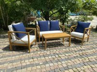 Ensemble de canapés de jardin en bois moderne 2023, mobilier d'extérieur pour salle à manger, idéal pour écoles, appartements, villas, salons, cours, entrepôts, hôtels et maisons.