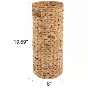 Panier cylindrique en jacinthe d'eau tressé à la main, panier de rangement artisanal, vente en gros, écologique, fabriqué par VGreenArt au Vietnam - Product Image 2