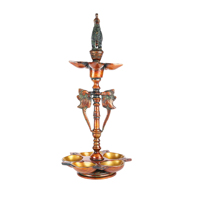 Shubham Fabriqué À La Main En Laiton Paon Lampe À Huile Vintage Indien En Laiton Deepak Traditionnel Diya avec Paon Conception Pour Temple Decore