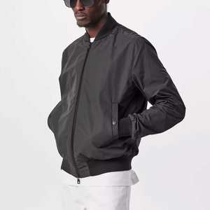 Matelassé col montant fermeture éclair imperméable coupe-vent décontracté hiver chaud bouffant manteau université Bomber léger hommes diamant veste - Product Image 3