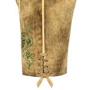 Wholesale <b>men</b> Bavarian Trachten German lederhosen <b>shorts</b> letherhosen 2026 hot sale suede <b>leather</b> product - Product Image 5