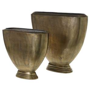 Juego de 2 Jarrones de Flores de Aluminio con Diseño Moderno y Baño de Oro, para Decoración de Restaurantes y Hoteles - Product Image 1