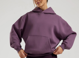Alta calidad 100% algodón 400 GSM Heavyweight Hoodie para mujer ropa informal transpirable logotipo personalizado color sólido sudaderas con capucha para mujer - Product Image 4
