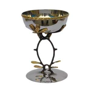 Brûleur d'encens élégant en laiton, support en acier inoxydable brillant poli miroir, encens Bakhoor Holder Bols Catégorie - Product Image 1