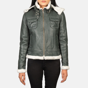 New Arrival Fashion High Quality <b>Women's</b> Waterproof Shearling Leather <b>Jacket</b> Winter Warm Quick Dry & Breathable Sheepskin Fur - Product Image 4