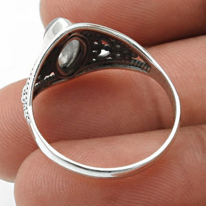 925 argent Sterling bleu feu naturel arc-en-ciel pierre de lune fait à la main bague Unique pour les filles et les femmes en gros boutique maintenant prix usine - Product Image 4