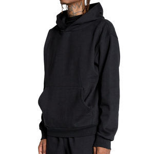 Vente en gros 420gsm poids lourd personnalisé surdimensionné en détresse couleur unie sweats à capuche brodé pierre lavé impression vintage à capuche - Product Image 6